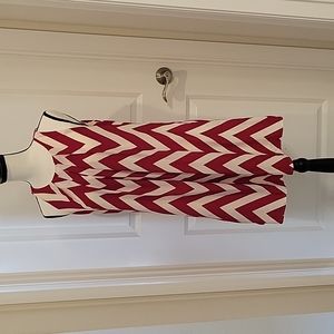 Pink Owl Apparel Red and White Chevron Dress